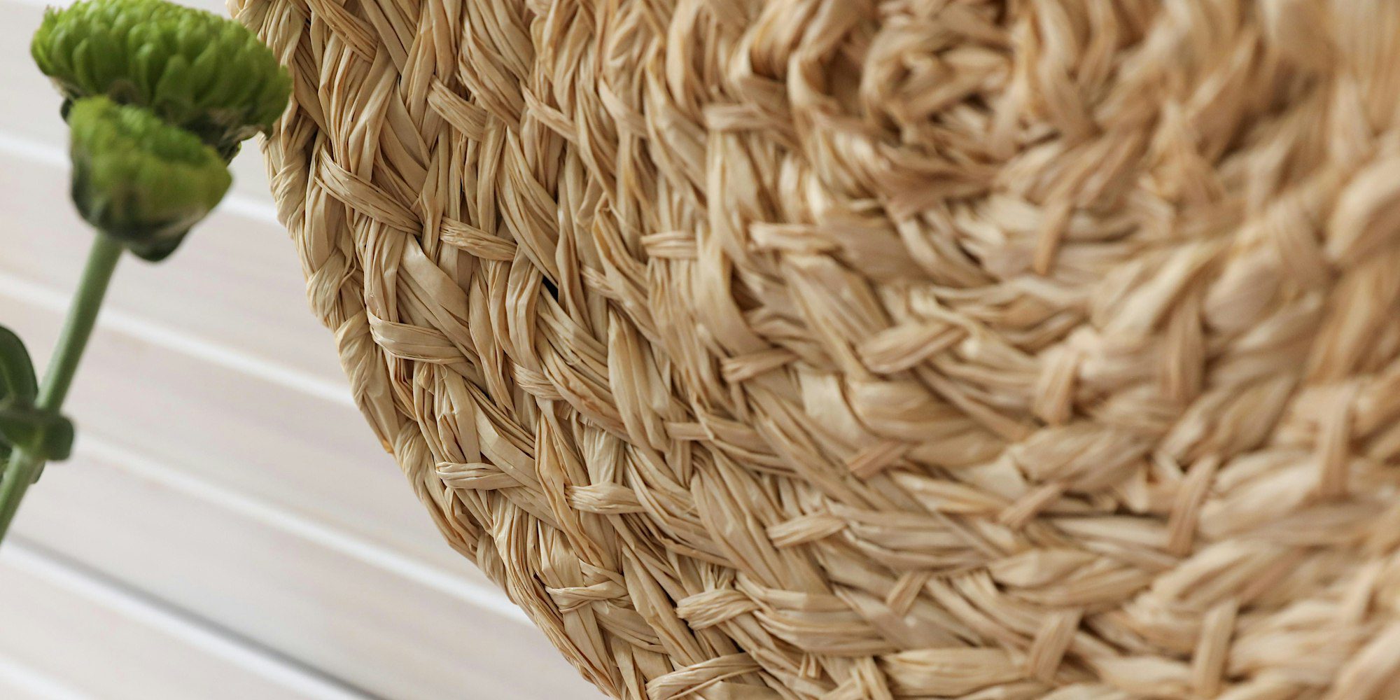 Floral Raffia Clutch Bag main image 1